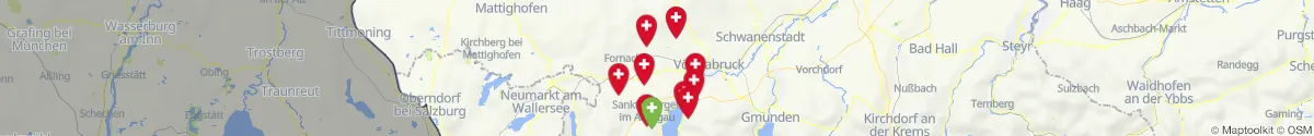 Map view for Pharmacies emergency services nearby Pfaffing (Vöcklabruck, Oberösterreich)